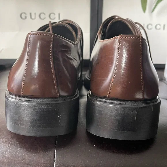 Gucci Brown Leather Oxfords
